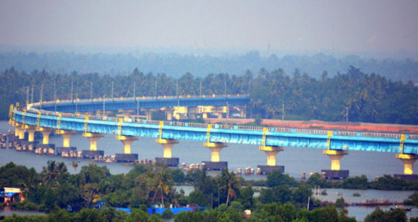 Image result for Vembanad Rail Bridge